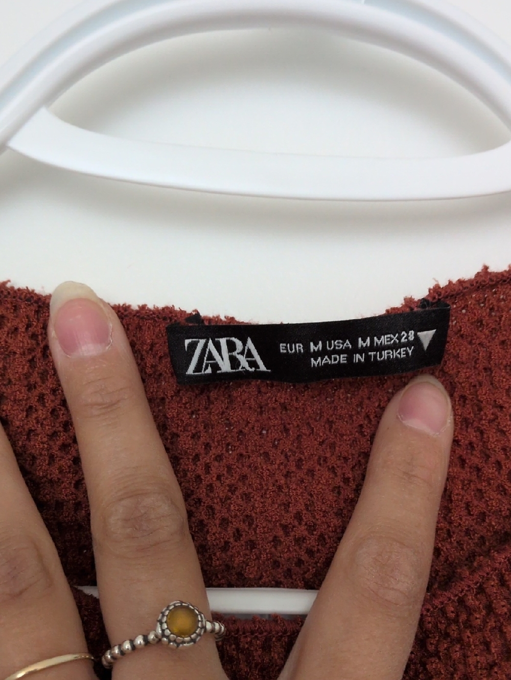 Zara rust red textured knit top - Picture 3 of 3